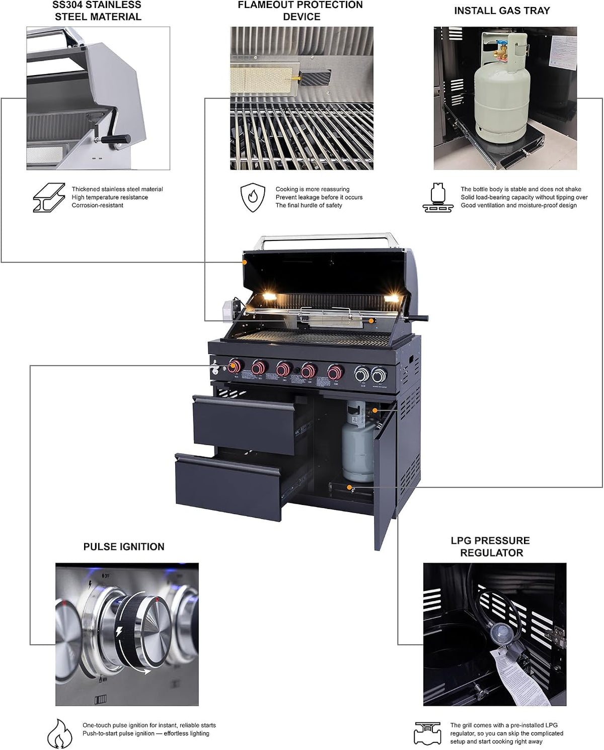size-102-4 color-black BAJINGGONG outdoor kitchen image 4