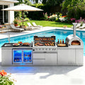 147-inch outdoor kitchen island complete set