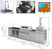 Outdoor kitchen island dimensions and configuration