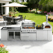 Stainless steel outdoor kitchen storage and countertop