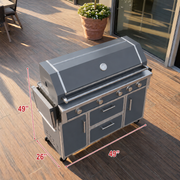 Gray outdoor kitchen island grill dimensions