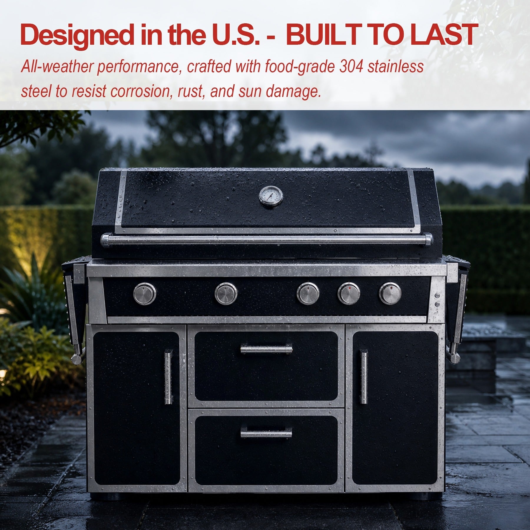 304 stainless steel all-weather outdoor grill