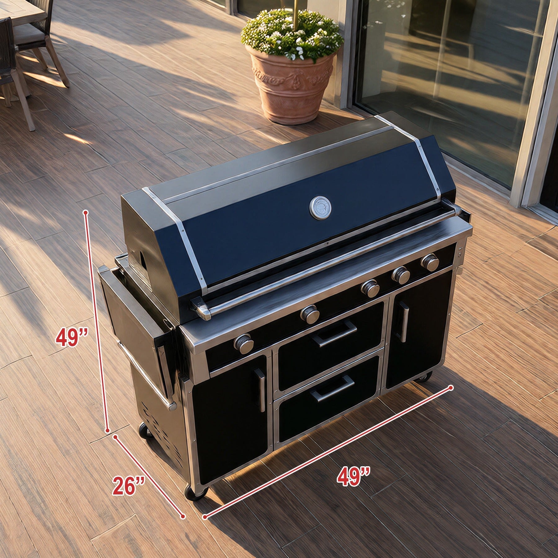 Outdoor kitchen island grill dimensions
