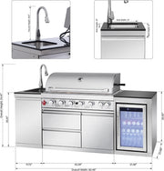 BAJINGGONG 82.5-inch silver outdoor kitchen image 2