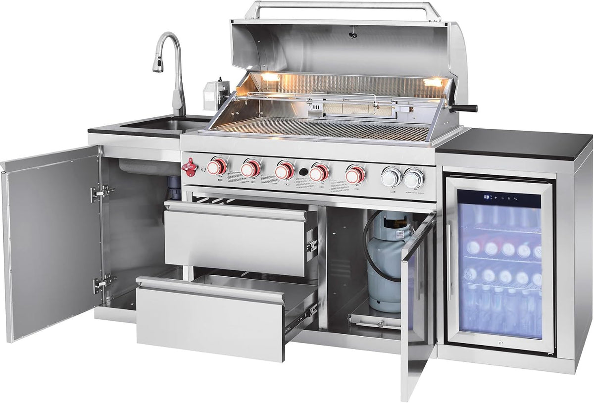 BAJINGGONG 82.5-inch silver outdoor kitchen image 6