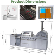 112-inch outdoor kitchen island detail 2