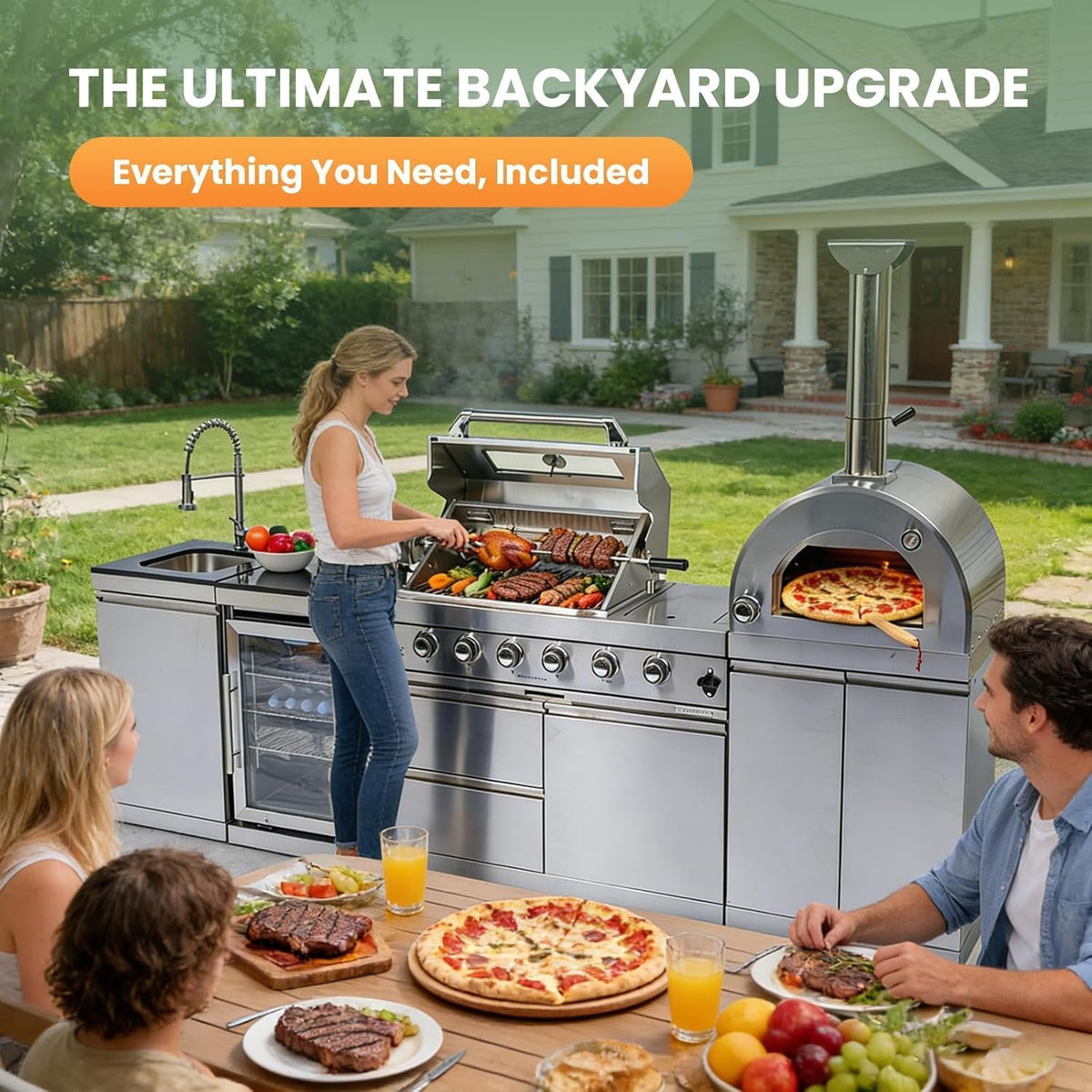112-inch outdoor kitchen island detail 4