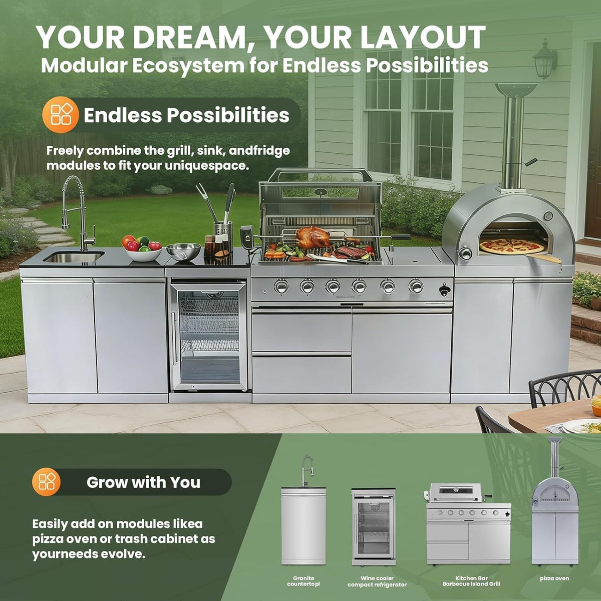 125-inch outdoor kitchen island detail 6