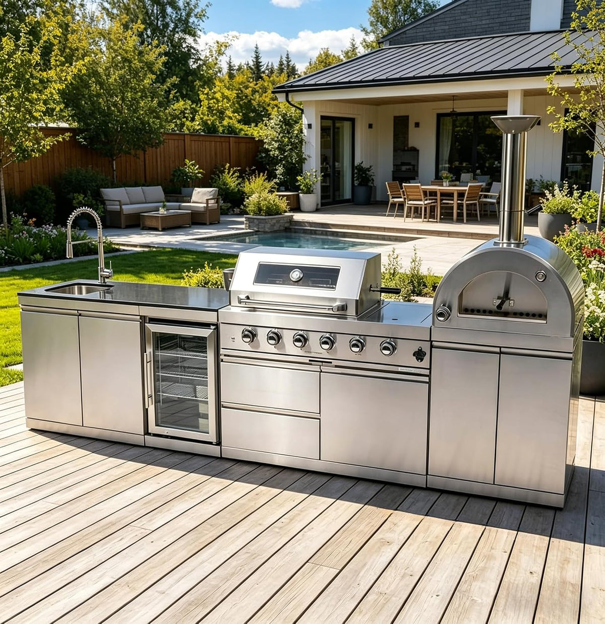 125-inch outdoor kitchen island