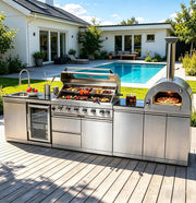128-inch outdoor kitchen island